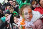 Young spectators at the St Patrick's Day Parade in the city