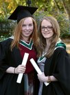 Clare O'Malley, Knocknacarra, and Helen Hughes, Corrnamona, who were both conferred with B.A. degrees with Creative Writing at NUI Galway.