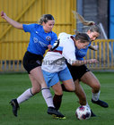 Mervue United v Athenry FC Galway Football Association Women's Premier Cup Final at Eamonn Deacy Park.<br />
Carmel Heary, Mervue United and Aoibhe Murray and Nicole Madden, Athenry FC<br />
