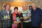 Pictured at the launch of Michael Gorman's 'fifty poems' at Druid Theatre, were, from left: Michael Gorman, Mary Ruddy, Editorial Director, Artisan House Publishing Connemara, The Saw Doctors Manager, Ollie Jennings, who Launched the book, and Vincent Murphy, Creative Director, Artisan House Publishing Connemara.