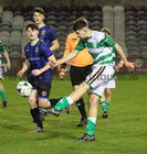 West United v Craughwell United at Eamonn Deacy Park.<br />
Alan Cubbard, West United and Alan Zimmeren, Craughwell United