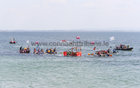 Competitors taking part in the first Salthill Village Raft Race in aid of Galway RNLI Lifeboat Station at the weekend. 