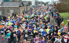 Some of the 1500 prticipants at the start of the 2023 Fields of Athenry 10k Road Race on St Stephen's Day. 