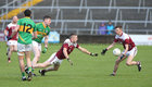Claregalway v Williamstown Intermediate Football Championship final at the Pearse Stadium.<br />
Sean Smyth and John Smyth, Williamstown, and Eoghan Commins and Padraig Kearney, Claregalway