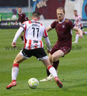 Galway United v Derry City SSE Airtricity League Premier Division game at, Eamonn Deacy Park.<br />
Vincent Borden, Galway United and Gavin Whyte, Derry City