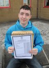 <br />
Joe Mahon, Peterswell,  after collecting his Leaving Cert results from Gort Community College. 