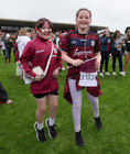 Some of the many young supporters awaiting the arrival of the Galway Football team for the homecoming ceremony at Pearse Stadium on Monday evening.