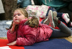 Lucy Clarke (4) during the opening of Baboro International Arts Festival for Children at NUI Galway.
