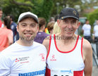 Sean Nixon from Dublin and Tim Folan from Furbo, a member of Galway City Harriers, before taking part in the Galway Clinic Streets of Galway 8k Road Race last Saturday.
