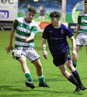 West United v Craughwell United at Eamonn Deacy Park.<br />
Alan Cubbard, West United and AlanZimmeren, Craughwell United