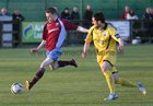 Mervue United v Longford Town Airtricity League game at Fahy's Field.<br />
Brendan Lavelle, Mervue United and William Tyrell, Longford Town