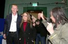 Galway West Sinn Fein candidate Mairead Farrell rarriving with party colleague Cathal Ó Conchúir at the Galway West count at Galway Lawn Tennis Club.