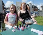 <br />
Clarissa McDonagh and Teresa O'Loughlin, with make up at the Mhuirlinne Family Day