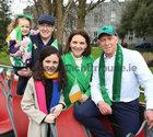 11 year-old Saoirse Ruane from Kiltullagh and Andy Friend, Connacht Rugby’s Director of Rugby were grand marshal’s who led the Galway City St Patrick’s Day on an open top double decker bus from University of Galway to Eyre Square. Andy is pictured with Saoirse, her parents Roseanna and Ollie, holding her sister Farrah Rose, before the start of the parade.