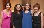 Sheelagh Mulcair, Circular Road, Dr. Niamh Hogan, Athenry, Dr. Hannah Forde, Knocknacarra, and Pauline Sugrue from Donegal at the National Breast Cancer Research Institute (NBCRI) Valentines Ball at the Ardilaun Hotel.