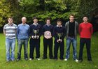 The three successful captains of Senior, Junior, and Juvenile County Champions at Mountbellew Vocational School with Guest of Honour Galway Footballer Kieran Fitzgerald and team coaches Kieran Lally, Gerard Naughton and Dermot Shaughnessy.