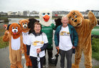 Rita Kavanagh and her brother Mike Rooney from Athenry, are joined by some furry friends, including Connacht Rugby mascot Eddie the Eagle, before taking part in the Galway Memorial Walk in aid of Galway Hospice last Sunday.