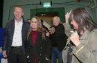 Galway West Sinn Fein candidate Mairead Farrell rarriving with party colleague Cathal Ó Conchúir at the Galway West count at Galway Lawn Tennis Club.