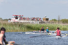 The Corrib Princess sails up the Corrib as crews gather for the start of a race during Galway Regatta last weekend.