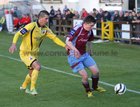 Mervue United v Longford Town Airtricity League game at Fahy's Field.<br />
Ryan Manning, Mervue United and William McDonagh, Longford Town