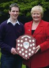Noel Mannion, Lavally, Tuam, accepting the Monsignor Michael Tobin Award at the Mountbellew Vocational School Prizegiving from the Deputy Principla Mrs. Geraldine Healy.