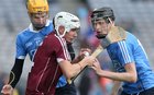 Galway v Dublin 2018 All-Ireland Minor Hurling Championship semi-final at Croke Park.<br />
Galway's Oisin Salmon and Dublin's Ciaran Foley and Liam Dunne