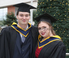Nathan Forde ,Kilcolgan, pictured with Ciara Fitzgibbon from Laois, after he was conferred with a Bachelor of Science (Honours) in Applied Freshwater and Marine Biology at the GMIT Graduation ceremony in the Galmont Hotel.
