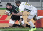 Connacht v Montauban EPCR Challenge Cup game at Dexcom Stadium.<br />
Connacht's Paul Boyle scoring Connacht's first try. <br />
Jerome Bosviel, Montauban<br />
<br />
