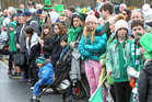 Spectators at University Road to watch the Galway City St Patrick’s Day Parade.