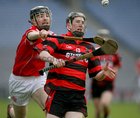 Alan Dolan, Cappataggle is challenged by Paul O'Leary, Blarney.