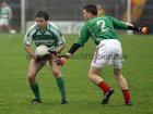 <br />
Oughterard's, Matthew Clancy,<br />
 and<br />
 Kilconly's, Mike Newell,<br />
 during the County Intermediate Football Championship Final  at Pearse Stadium.