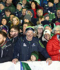 Connacht supporters in the Clan Stand at the Guinness PRO12 game against Munster at the Sportsground.