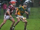 Clarinbridge's, Alan Kerins,<br />
 and<br />
 Craughwell's, Ian Daniels,<br />
during the Senior Hurling Championship semi-final<br />
at Kenny Park Athenry.