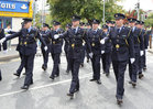 Gardaí wearing the older uniforms during the parade at Eyre Square as part of the commemoration of the 100-year anniversary of the foundation of An Garda Síochána last Sunday. The commemoration commenced in Eyre Square at with a re-enactment of the arrival of the first Gardaí to Galway on 25th September 1922.