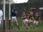 Clarinbridge's, Eanna Murphy,<br />
 and<br />
 Craughwell's, Jamie Ryan, Ger O;Halloran and Mark Horan,<br />
during the Senior Hurling Championship semi-final<br />
at Kenny Park Athenry.