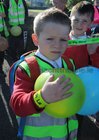 <br />
Charlie Conroy, with his armband walkung to school as part of the National Walk to school week. 