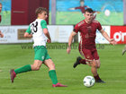 Galway United v Kerry FC SSE Airtricity Men's First Division game at Eamonn Deacy Park.<br />
Galway United's Edward McCarthy and Ronan Teahen, Kerry FC