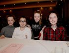 <br />
Gaelscoil Iarphlatha Tuam team Holly Ni Fhathaigh, Sarah Ni Fhionnaith, Aisling Rose Ni Fhlatharta, and Amy Ni Shionnaigh,  at the Credit Union National Schools Table Quiz in the Galway Bay Hotel, Salthill.