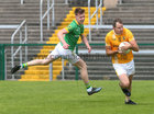 Carna Cashel v St Gabriel's 2020 Intermediate Football Relegation at Pearse Stadium.<br />
Sean Ó Cillín, Carna Cashel and Mike Jennings, St Gabriel's