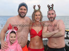 Vici Stephens with her Daughter Mia O’Toole and her Brothers Marc (left) and Ken Stephens, Barna, at Blackrock during the COPE Galway Christmas Day Swim.