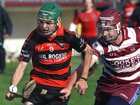  Cappataggle's, Gary Lohan,<br />
 and<br />
 Rahoon-Salthill's, Kenneth King,<br />
 during the County Minor(B) Hurling Championship Final at Athenry.<br />
