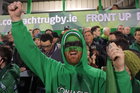 Connacht supporters at Saturday evening's Heineken Cup game against Toulouse at the Sportsground.