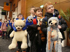Some of the many school children who were at the Teddy Bear Hospital with their furry friends in the Bailey Allen Hall at the University of Galway last week.