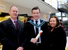 Richard Bennett, Renmore Road, with his parents Pete and Charlotte, after he was conferred with a M.Sc Degree  at NUIGalway. 