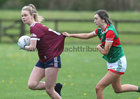 Galway v Mayo CLGFA Minor Championship A final at the Connacht GAA Centre of Excellence, Bekan, Co Mayo.<br />
Galway’s Caoimhe Cleary and Mayo’s Ciara Nyland