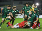 Connacht v Munster United Rugby Championship game at the Sortsground.<br />
Connacht’s Ultan Dillane, Oisín Dowling, Cian Prendergast and Jarrad Butler, and Munster’s Jean Kleyn and Stephen Archer