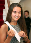 Caoimhe Lillis Greally from Moycullen after receiving her Leaving Certificate results at Yeats College
