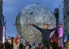 UK artist Luke Jerram's Museum of the Moon in Shop Street for the start of Galway International Arts Festival. Measuring seven metres in diameter, the moon features 120dpi detailed NASA imagery of the lunar surface. It is now on view indoors at the Human Biology Building at NUI Galway until Sunday July 29. 