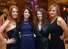 Ciara McLoughlin, Shantalla Road, Laura Haverty, Knocknacarra, Joan Ryan, Newcastle, and Celine Fisher from Donegal at the Charity Take Me Out Ball in aid of Cancer Care West at the Salthill Hotel.