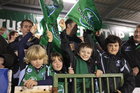 Connacht supporters at Saturday evening's Heineken Cup game against Toulouse at the Sportsground.